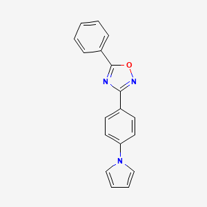 molecular formula C18H13N3O B4617928 5-phenyl-3-[4-(1H-pyrrol-1-yl)phenyl]-1,2,4-oxadiazole 