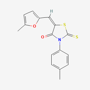 molecular formula C16H13NO2S2 B4617941 5-[(5-甲基-2-呋喃基)亚甲基]-3-(4-甲苯基)-2-硫代-1,3-噻唑烷-4-酮 
