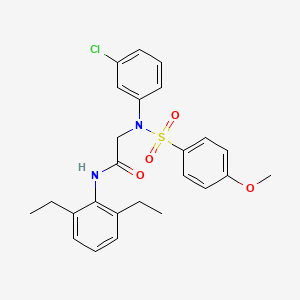 molecular formula C25H27ClN2O4S B4617943 N~2~-(3-chlorophenyl)-N~1~-(2,6-diethylphenyl)-N~2~-[(4-methoxyphenyl)sulfonyl]glycinamide 