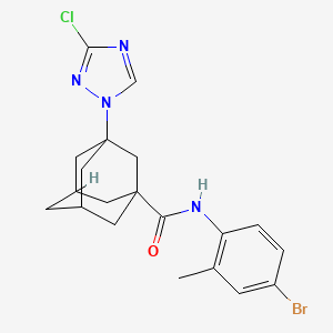 molecular formula C20H22BrClN4O B4617950 N-(4-溴-2-甲基苯基)-3-(3-氯-1H-1,2,4-三唑-1-基)-1-金刚烷甲酰胺 