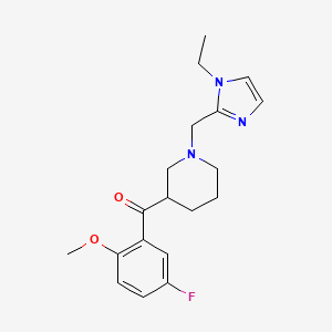 molecular formula C19H24FN3O2 B4617967 {1-[(1-ethyl-1H-imidazol-2-yl)methyl]-3-piperidinyl}(5-fluoro-2-methoxyphenyl)methanone 