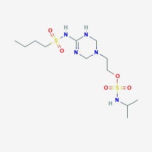 molecular formula C12H27N5O5S2 B4617973 2-{4-[(丁基磺酰基)亚氨基]-1,3,5-三嗪烷-1-基}异丙基磺酸酯 