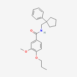 3-methoxy-N-[(1-phenylcyclopentyl)methyl]-4-propoxybenzamide