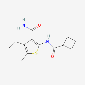 molecular formula C13H18N2O2S B4617989 2-[(cyclobutylcarbonyl)amino]-4-ethyl-5-methyl-3-thiophenecarboxamide 