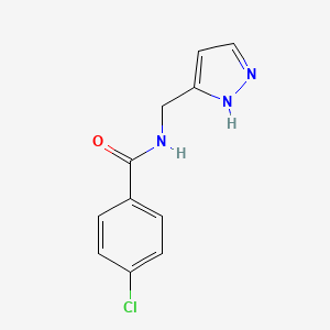 molecular formula C11H10ClN3O B4617992 4-chloro-N-(1H-pyrazol-5-ylmethyl)benzamide 