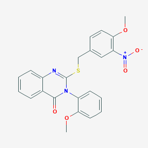 molecular formula C23H19N3O5S B4617999 2-[(4-methoxy-3-nitrobenzyl)thio]-3-(2-methoxyphenyl)-4(3H)-quinazolinone 