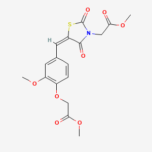 molecular formula C17H17NO8S B4618005 methyl {5-[3-methoxy-4-(2-methoxy-2-oxoethoxy)benzylidene]-2,4-dioxo-1,3-thiazolidin-3-yl}acetate 