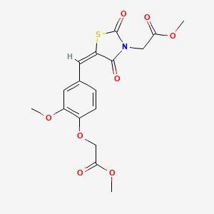 molecular formula C17H17NO8S B4618005 5-[3-甲氧基-4-(2-甲氧基-2-氧代乙氧基)苯亚甲基]-2,4-二氧代-1,3-噻唑烷-3-基}乙酸甲酯 