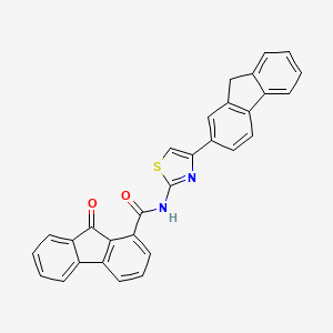 molecular formula C30H18N2O2S B4618008 N-[4-(9H-fluoren-2-yl)-1,3-thiazol-2-yl]-9-oxo-9H-fluorene-1-carboxamide 