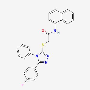 molecular formula C26H19FN4OS B4618011 2-{[5-(4-fluorophenyl)-4-phenyl-4H-1,2,4-triazol-3-yl]thio}-N-1-naphthylacetamide 