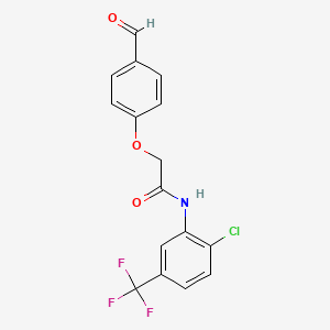 molecular formula C16H11ClF3NO3 B4618026 N-[2-chloro-5-(trifluoromethyl)phenyl]-2-(4-formylphenoxy)acetamide 