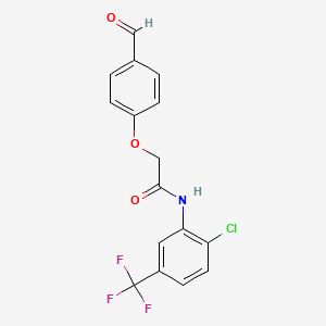 molecular formula C16H11ClF3NO3 B4618026 N-[2-氯-5-(三氟甲基)苯基]-2-(4-甲酰苯氧基)乙酰胺 