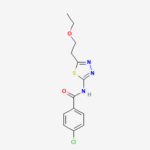 4-chloro-N-[5-(2-ethoxyethyl)-1,3,4-thiadiazol-2-yl]benzamide