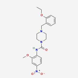 molecular formula C21H26N4O5 B4618046 4-(2-ethoxybenzyl)-N-(2-methoxy-4-nitrophenyl)-1-piperazinecarboxamide 
