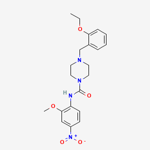 molecular formula C21H26N4O5 B4618046 4-(2-乙氧基苄基)-N-(2-甲氧基-4-硝基苯基)-1-哌嗪甲酰胺 