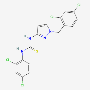 molecular formula C17H12Cl4N4S B4618061 N-[1-(2,4-dichlorobenzyl)-1H-pyrazol-3-yl]-N'-(2,4-dichlorophenyl)thiourea 