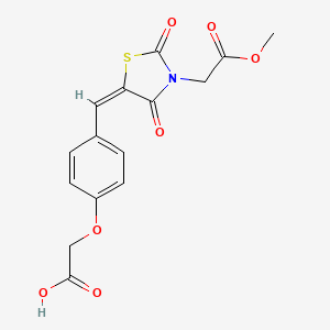molecular formula C15H13NO7S B4618071 (4-{[3-(2-methoxy-2-oxoethyl)-2,4-dioxo-1,3-thiazolidin-5-ylidene]methyl}phenoxy)acetic acid 