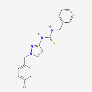 molecular formula C18H17ClN4S B4618098 N-苄基-N'-[1-(4-氯苄基)-1H-吡唑-3-基]硫脲 