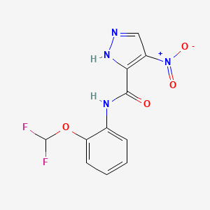 molecular formula C11H8F2N4O4 B4618112 N-[2-(二氟甲氧基)苯基]-4-硝基-1H-吡唑-3-甲酰胺 