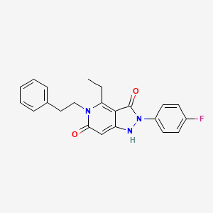 molecular formula C22H20FN3O2 B4618120 4-乙基-2-(4-氟苯基)-5-(2-苯乙基)-1H-吡唑并[4,3-c]吡啶-3,6(2H,5H)-二酮 