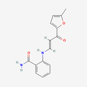 molecular formula C15H14N2O3 B4618122 2-{[3-(5-methyl-2-furyl)-3-oxo-1-propen-1-yl]amino}benzamide 