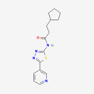 molecular formula C15H18N4OS B4618126 3-环戊基-N-[5-(3-吡啶基)-1,3,4-噻二唑-2-基]丙酰胺 