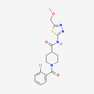 molecular formula C17H19ClN4O3S B4618142 1-(2-chlorobenzoyl)-N-[5-(methoxymethyl)-1,3,4-thiadiazol-2-yl]-4-piperidinecarboxamide 