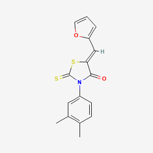 molecular formula C16H13NO2S2 B4618151 3-(3,4-二甲基苯基)-5-(2-呋喃基亚甲基)-2-硫代-1,3-噻唑烷-4-酮 