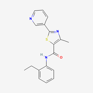 molecular formula C18H17N3OS B4618159 N-(2-ethylphenyl)-4-methyl-2-(3-pyridinyl)-1,3-thiazole-5-carboxamide 