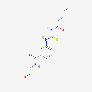 molecular formula C16H23N3O3S B4618162 N-(2-甲氧基乙基)-3-{[(戊酰氨基)羰硫基]氨基}苯甲酰胺 