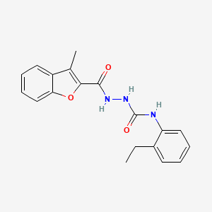 molecular formula C19H19N3O3 B4618204 N-(2-ethylphenyl)-2-[(3-methyl-1-benzofuran-2-yl)carbonyl]hydrazinecarboxamide 