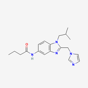 molecular formula C19H25N5O B4618215 N-[2-(1H-imidazol-1-ylmethyl)-1-isobutyl-1H-benzimidazol-5-yl]butanamide 