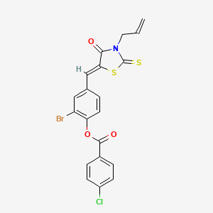 4-[(3-allyl-4-oxo-2-thioxo-1,3-thiazolidin-5-ylidene)methyl]-2-bromophenyl 4-chlorobenzoate