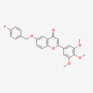 molecular formula C25H21FO6 B4618321 6-[(4-氟苄基)氧基]-2-(3,4,5-三甲氧基苯基)-4H-色满-4-酮 