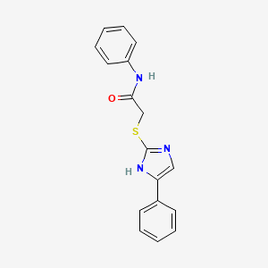 molecular formula C17H15N3OS B4618347 N-phenyl-2-[(4-phenyl-1H-imidazol-2-yl)thio]acetamide 