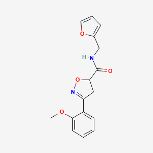 molecular formula C16H16N2O4 B4618367 N-(2-呋喃甲基)-3-(2-甲氧基苯基)-4,5-二氢-5-异恶唑甲酰胺 