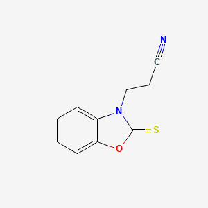 molecular formula C10H8N2OS B4618384 3-(2-硫代-1,3-苯并恶唑-3(2H)-基)丙腈 