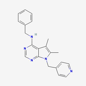 molecular formula C21H21N5 B4618423 N-苄基-5,6-二甲基-7-(4-吡啶基甲基)-7H-吡咯并[2,3-d]嘧啶-4-胺 