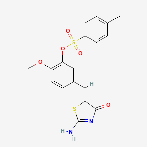 5-[(2-imino-4-oxo-1,3-thiazolidin-5-ylidene)methyl]-2-methoxyphenyl 4-methylbenzenesulfonate