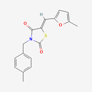 molecular formula C17H15NO3S B4618434 3-(4-methylbenzyl)-5-[(5-methyl-2-furyl)methylene]-1,3-thiazolidine-2,4-dione 