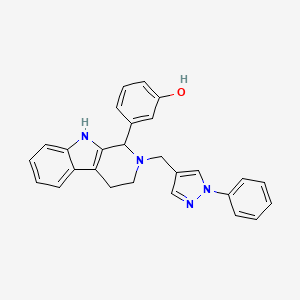 molecular formula C27H24N4O B4618461 3-{2-[(1-苯基-1H-吡唑-4-基)甲基]-2,3,4,9-四氢-1H-β-咔啉-1-基}苯酚 