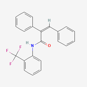 molecular formula C22H16F3NO B4618472 2,3-diphenyl-N-[2-(trifluoromethyl)phenyl]acrylamide 