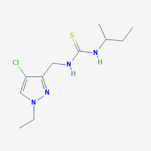 molecular formula C11H19ClN4S B4618504 N-(sec-butyl)-N'-[(4-chloro-1-ethyl-1H-pyrazol-3-yl)methyl]thiourea 