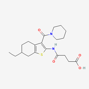 4-{[6-ethyl-3-(1-piperidinylcarbonyl)-4,5,6,7-tetrahydro-1-benzothien-2-yl]amino}-4-oxobutanoic acid