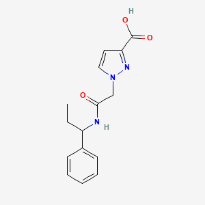 molecular formula C15H17N3O3 B4618521 1-{2-oxo-2-[(1-phenylpropyl)amino]ethyl}-1H-pyrazole-3-carboxylic acid 