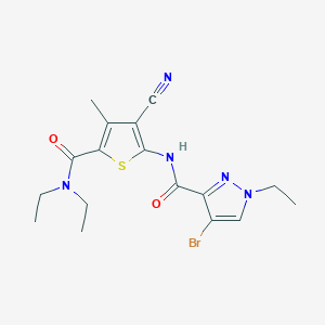 molecular formula C17H20BrN5O2S B4618524 4-bromo-N-{3-cyano-5-[(diethylamino)carbonyl]-4-methyl-2-thienyl}-1-ethyl-1H-pyrazole-3-carboxamide 