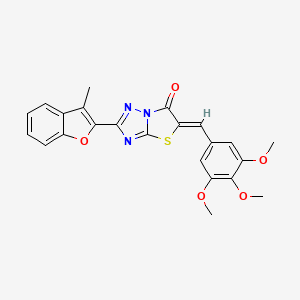 molecular formula C23H19N3O5S B4618532 2-(3-甲基-1-苯并呋喃-2-基)-5-(3,4,5-三甲氧基苄亚胺)[1,3]噻唑并[3,2-b][1,2,4]三唑-6(5H)-酮 