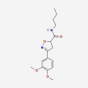 molecular formula C16H22N2O4 B4618554 N-butyl-3-(3,4-dimethoxyphenyl)-4,5-dihydro-5-isoxazolecarboxamide 