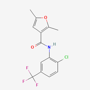 molecular formula C14H11ClF3NO2 B4618604 N-[2-chloro-5-(trifluoromethyl)phenyl]-2,5-dimethyl-3-furamide 