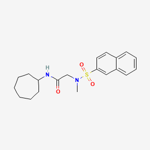 molecular formula C20H26N2O3S B4618613 N~1~-cycloheptyl-N~2~-methyl-N~2~-(2-naphthylsulfonyl)glycinamide 